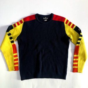 VINTAGE 70s Primary Colors Wool Ski Sweater